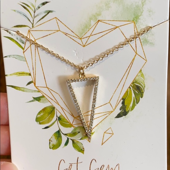 Gold Triangle Get Gem Necklace - Picture 2 of 3